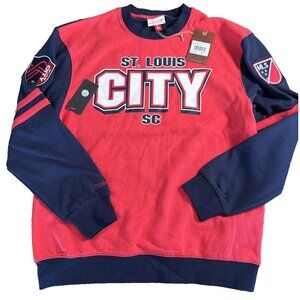 ST. LOUIS CITY SC MITCHELL & NESS MLS CREWNECK SWEATSHIRT MENS L NWT